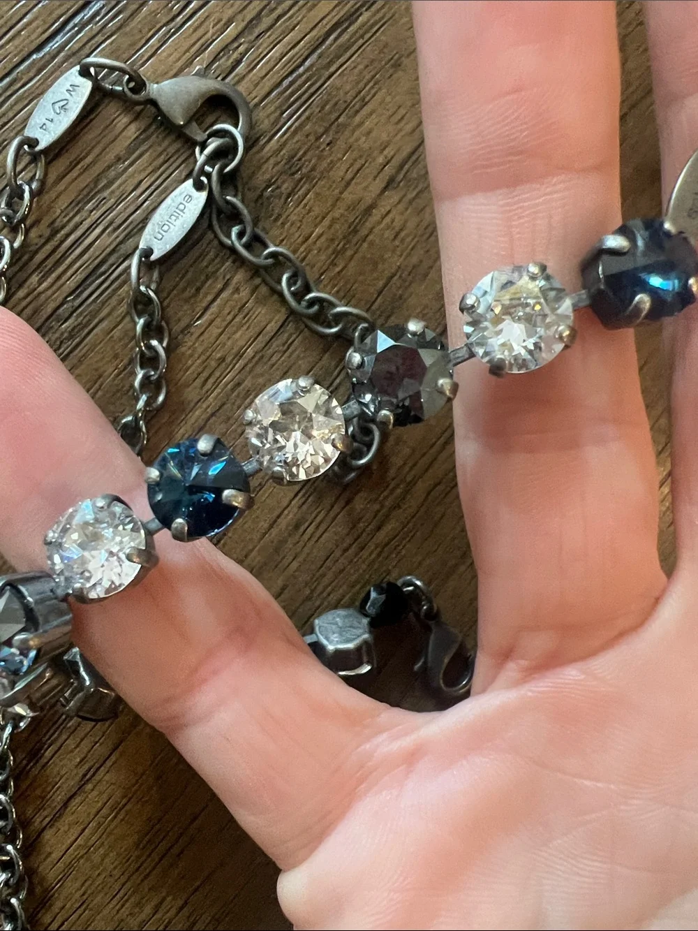 Authentic Sabika Country Star necklace & bracelet set denim blue Swarovski